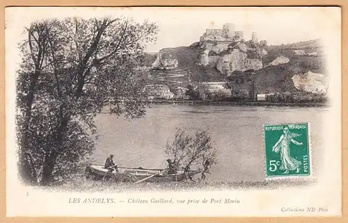 CPA Les Andelys, Chateau Gaillard, vue prise de Port Morin, gel.