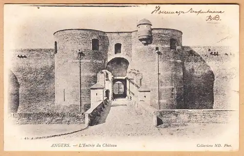 CPA Angers, L'Entree du Chateau, engl. 1903