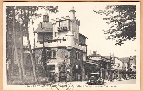 CPA Le Touquet, Le Village Suisse, Avenue Saint-Jean, en 1933