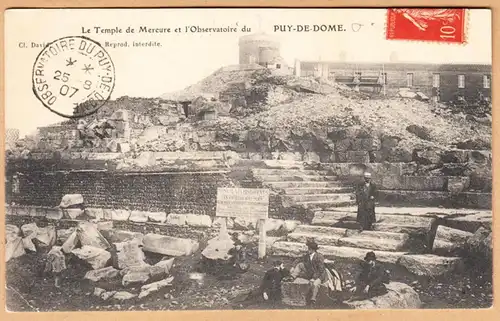 CPA Puy-de-Dome, Le Temple de Mercure et l'Observatoire, engloutissant 1907