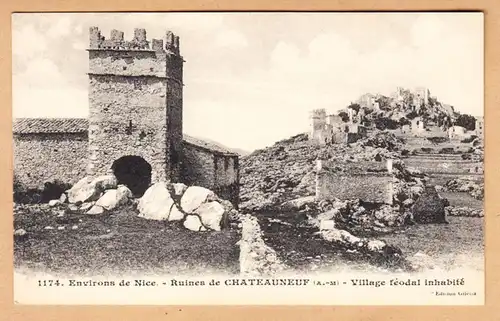 CPA Environs de Nice, Ruines de Chateauneuf, ungel.