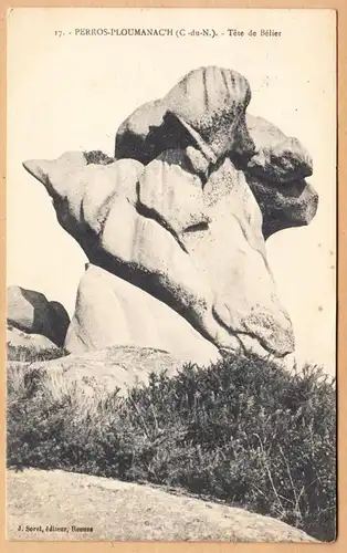 CPA Ploumanac'h, Tete de Belier, engel. 1914