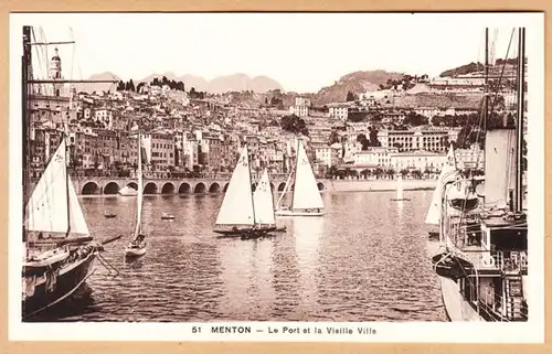 CPA Menton, Le Port et le Vieille Ville, ungel.