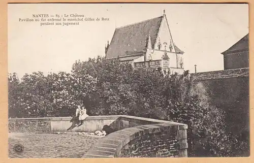 CPA Nantes, Le Chateau, Pavillon ou fut enferme le marechal Gilles de Retz pendant son Jugement, ohnl.