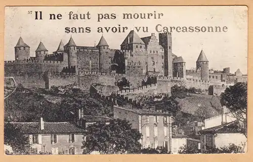 CPA Carcassonne, Vue generale, gel.