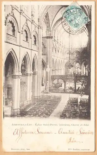 CPA Aire sur la Lys, Eglise saint-Pierre, gel. 1905