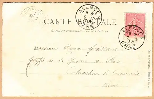 CPA Chateau de Carrouges, englouti 1903
