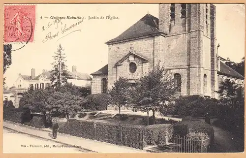 CPA Guignes-Raboutin, Jardin de l'Eglise, gel.