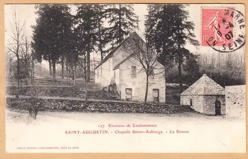 CPA Saint-Augustin, Chapelle Sainte Aubierge, La Source, gel. 1907