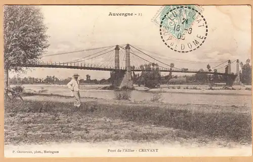 CPA Cravant, Pont de l'Allier, gel. 1905
