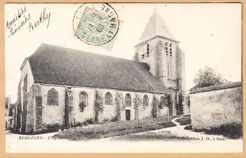CPA Serniges, L'Eglise, gel. 1905