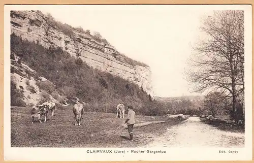 CPA Clairvaux les Lacs, Rocher Gargantua, gel. 1943