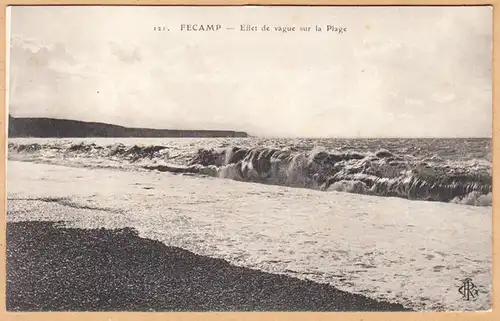 CPA Fécamp, Effet de vague sur la Plage, ohne.