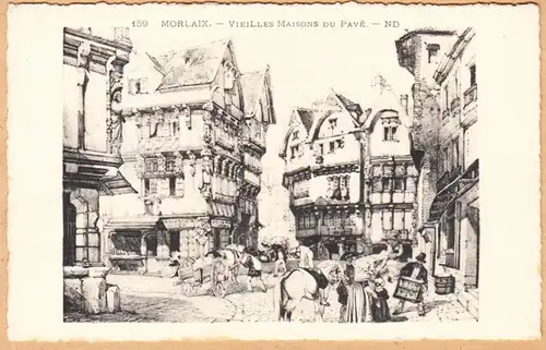 CPA Morlaix, Vieilles Maisons du Pave, ungel.