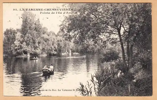 CPA La varenne-Chennevires, Pointe de l'Ile d'Amour, gel. 1925