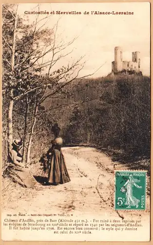 CPA Curiosites et Merveilles de l'Alsace-Lorraine, Château d'Andlau, engl. 1913