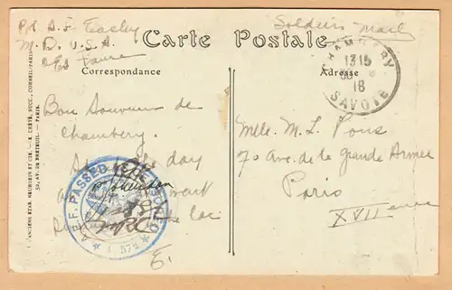 CPA Chambery, Chateau des Ducs de savoie, le Donjon, Militaire Post, gel. 1918