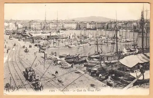 CPA Marseille, Le Quai du Vieux Port, gel. 1906