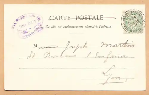 CPA Biarritz, Le Rocher de la Vierge & Passerelle un jour de Grosse Mer, gel. 1903