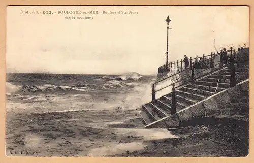 CPA Boulogne sur Mer, Boulevard Sainte- Beuve maree mointante, ungel.