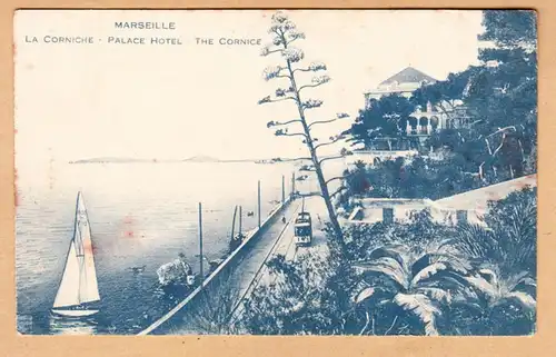 CPA Marseille, La Corniche, Palace Hotel, ungel.
