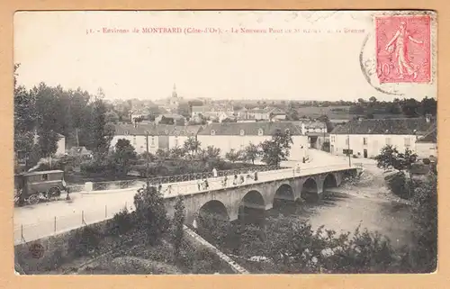 CPA Montbard, Le Nouveau Pont , gel.