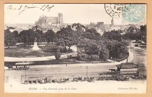 CPA reims, Vue générale prise de la Gare, gel. 1905