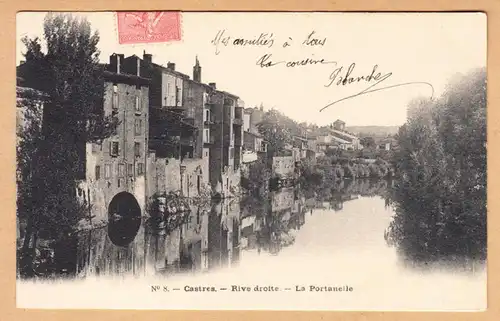 CPA Castres, Rive droite, La Portanelle, gel. 1905