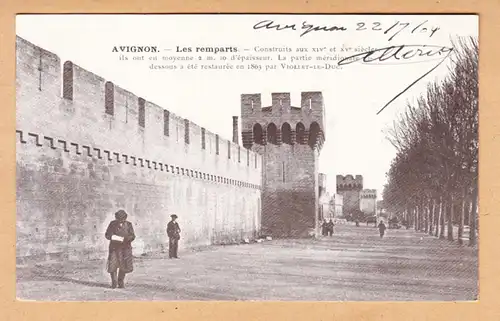 CPA Avignon, Les remparts, gel. 1904