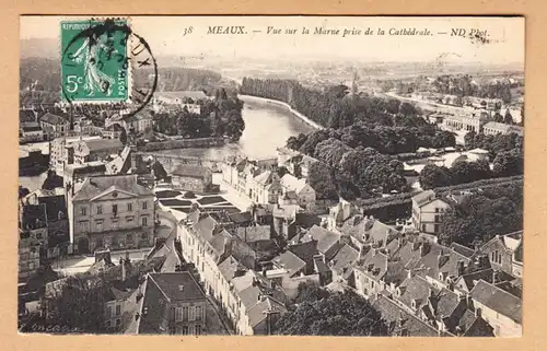 CPA Meaux, Vue sur la Marne prise de la Cathédrale, gel.