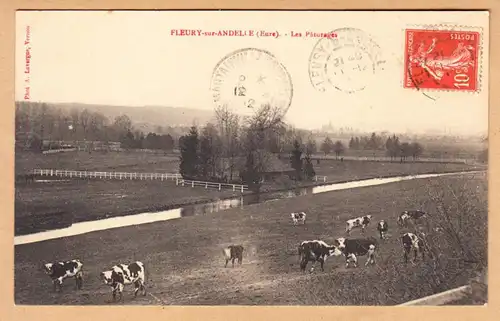 CPA Fleury sur Andelle, Les Paturages, gel.