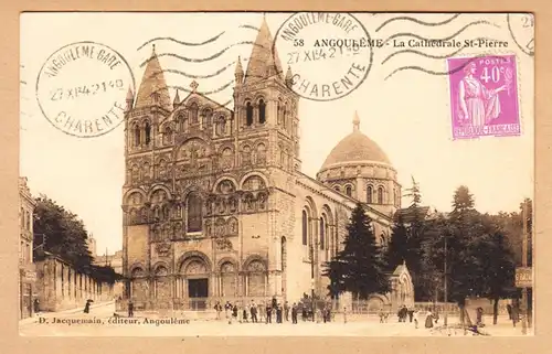 CPA Angouleme, La Cathédrale Saint Pierre, engl. 1934