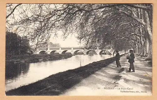 CPA Beziers, Le Pont- Canal, Militaire, gel. 1914