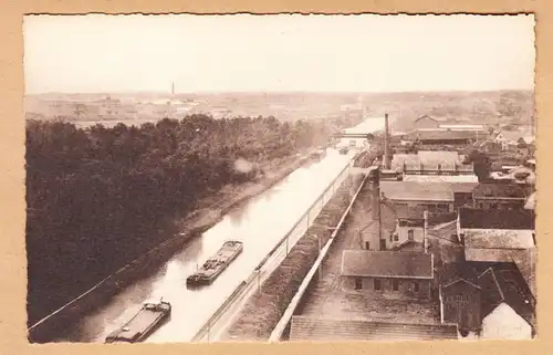 CPA Chauny, Panorama sur le Canal de Saint- Quentin, ungel.