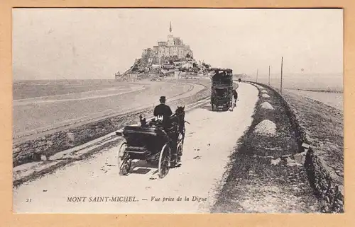 CPA Le Mont Saint Michel, Vue prise de la Digue, ungel.