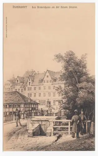 AK Hannover, Das Armenhaus an der Neuen Strasse, ungel.