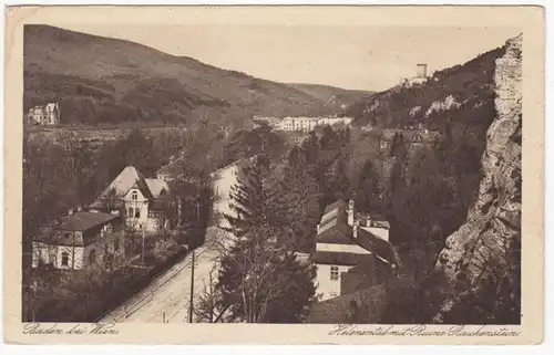 AK Baden près de Vienne, Helenental avec Ruine Rauerstein, ohnl.
