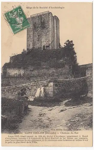 CPA Saint-Emilion, Château du Roi, engl. 1914