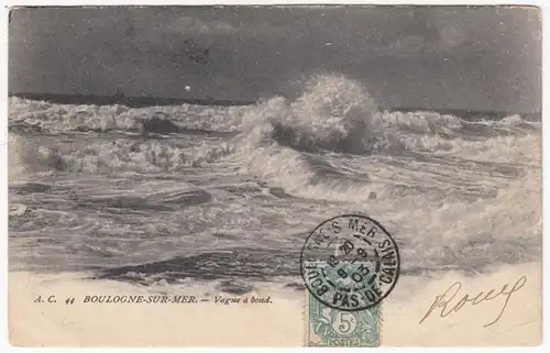 CPA Boulogne sur Mer, Vague a bond, gel. 1903