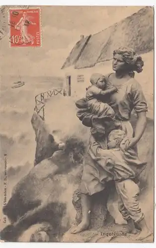 CPA LUC-sur-MER, Inquitude, gel. 1918
