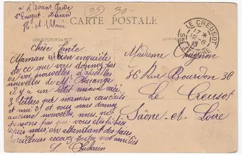 CPA LUC-sur-MER, Inquitude, gel. 1918