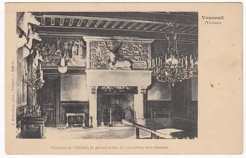 CPA Vouneuil sur Vienne, Chateau de Chistre, le grand salon reception chasses, ohnl.