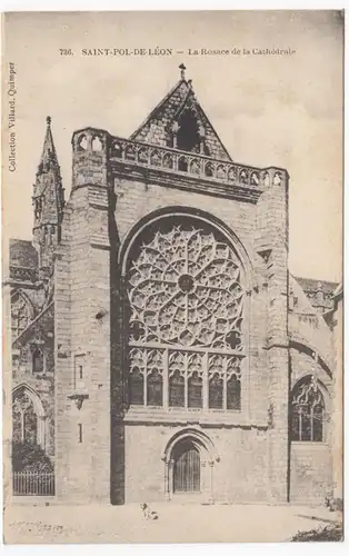 CPA Saint-Pol-de-Léon, La Rosace de la Cathédrale, ohn.