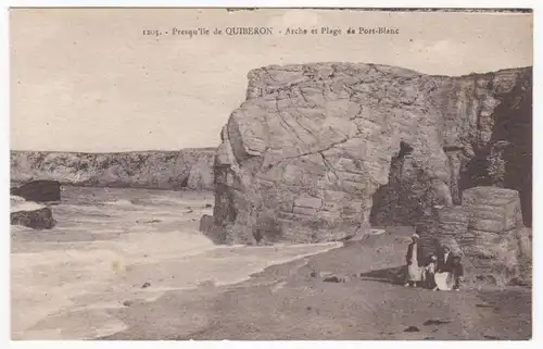 CPA Quiberon, Arche et Plage de Port Blanc, ungel.