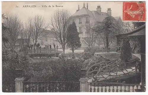 CPA Arpajon, Villa de la Source, gel. 1907