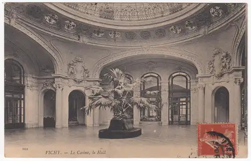 CPA Vichy, Le Casino, le hall, gel. 1907