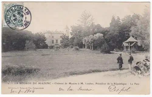 CPA La Bégude de Mazenc, Chateau de Mazenc a M. Loubet, President de la République, en 1904