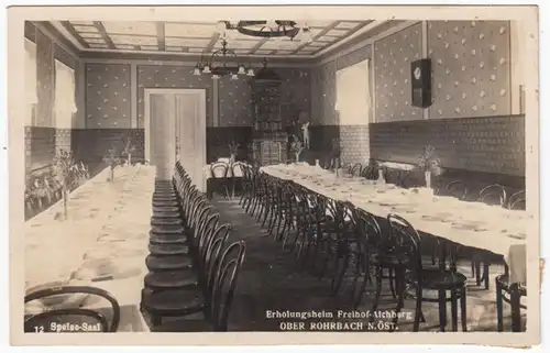 AK Ober-Rohrbach, Erholungsheim Freihof-Aichberg, Speise- Saal, gel. 1929