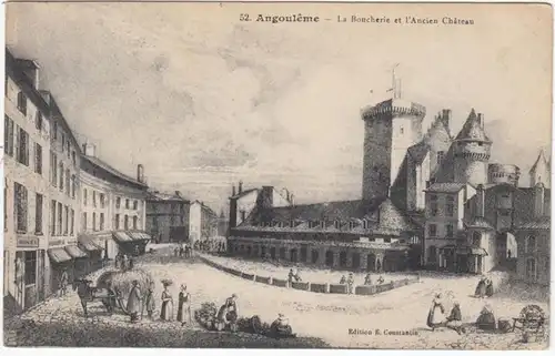 CPA Angouleme, La Boucherie et l'ancien Château, ungel.