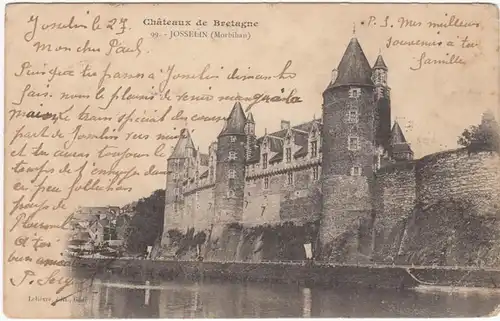 CPA Josselin, Chateau, gel.
